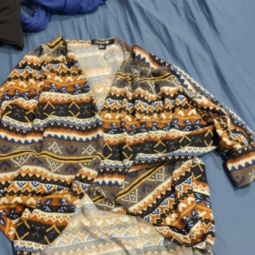 Forever 21 Multicolor Geometric Cardigan